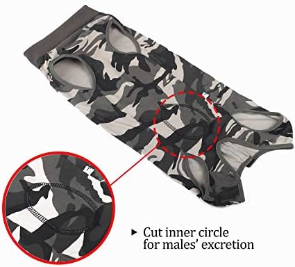 Dog Recovery Suit Abdominal Wound Puppy Surgical Clothes Post-Operative Vest Pet After Surgery Wear Substitute E-Collar & Cone(S, Camouflage)