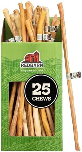 Redbarn X-Large Collagen Sticks Natural Beef Dog Treats 25-Pack - High-Protein Digestible Chews with Glucosamine & Chondroitin for Joint Support, Dental Health & Mobility Enhancement