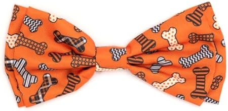 THE WORTHY DOG Fall Patterns Pet Bow Ties for Dogs & Cats, Halloween Bones
