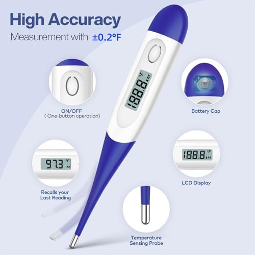 Bundle of Digital Thermometer for Adults, Digital Oral Thermometer