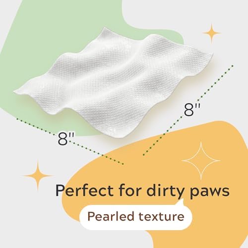 Pet Wipes for Dogs & Cats – Hypoallergenic & Gentle – with Aloe, Oat Extract, Chamomilla, Cucumber, Calendula & Vitamin E – for Cleaning Paws, Face & Body – Unscented – 100 Count