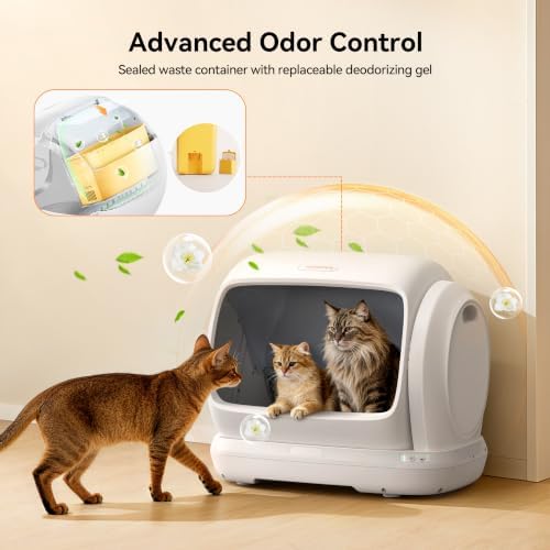Meowant Automatic Cat Litter Box 106L Extra-Large Space, Safety Anti-Pinch