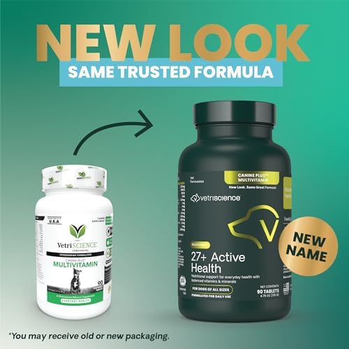 VetriScience 27+ Active Health Chewable Tablets for Dogs, Duck, 90 Count