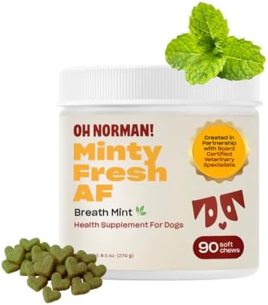 OH NORMAN! Minty Fresh - Dog Bad Breath Eliminator, Vet Developed, 90 Count