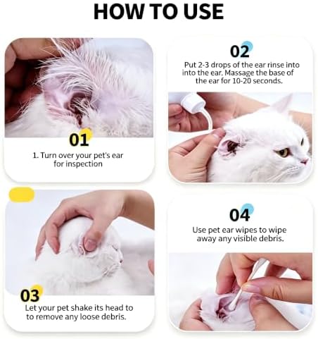 Dog Ear Cleaner for Dogs & Cats, 2 fl oz Gentle Ear Drops