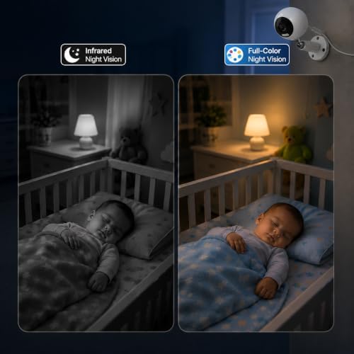 3MP Security Cameras for Home Security, Outdoor Indoor, Baby Monitor - 2Pcs