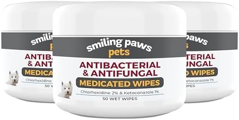 Smilling Paws Medicated Grooming Wipes for Dogs & Cats, 3pk