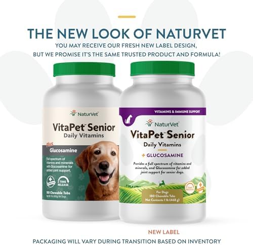 NaturVet VitaPet Senior Daily Vitamin Dog Supplements - 180 Ct