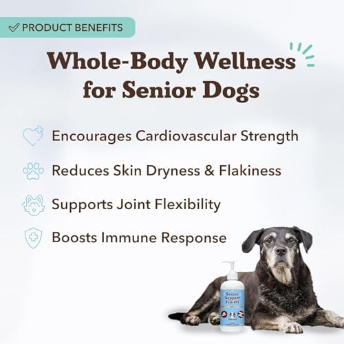 Natural Dog Company Omega 3 Fish Oil for Senior Dogs Supplement – 16oz