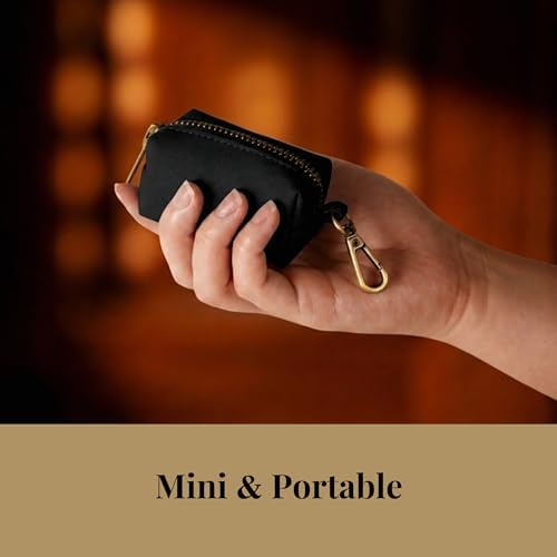 Didog PU Leather Dog Poop Bag Holder, Easy-Pull with Metal Clip, Black