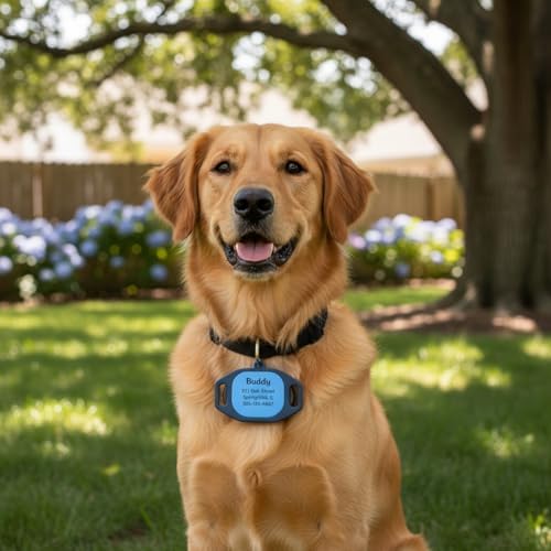 Personalized Pet ID Tag Silicone Holder Compatible with AirTag, Custom Dog Collar Accessory with Name and Phone Number, Anti-Lost Smart Tracker Case for Dogs and Cats (Small (Pack of 1))