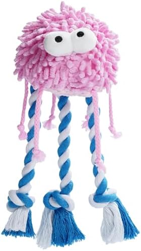 Nocciola Plush Squeaky Dog Toys, Cute Durable Stuffed Crinkle Puppy Pet Chew Toys for Large Medium Small Dogs - Jellyfish