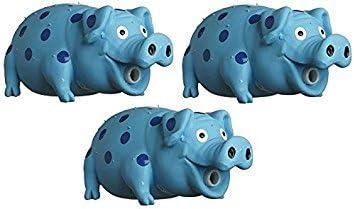 Multipet Goblets Pig Latex Dog Toy Assorted Colors Size:Pack of 3