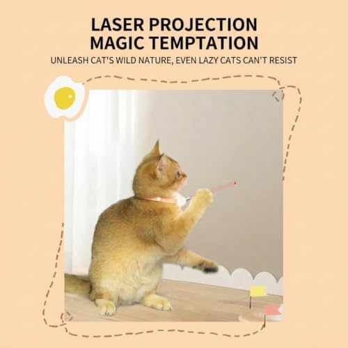 Rechargeable Laser Collar Toy. 41° Adjustable Head, & 2 Play Modes. Lightweight TPU Collar Fits Most Cats. Perfect Self-Play Toy for Home & Work. (Green 2pcs)
