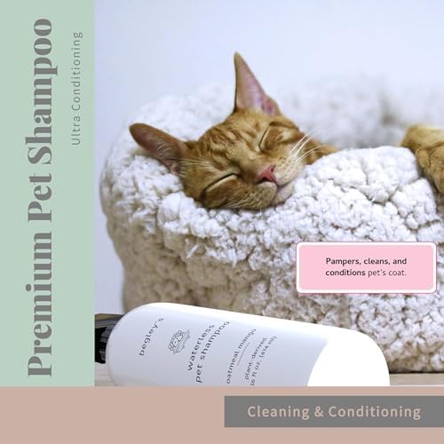 Begley's No Rinse Waterless Pet Shampoo, Bathless Cleaning, Deodorizing, and Odor Removal for a Shiny, Fresh Smelling Coat - Effective for Dogs, Puppies, and Cats - Fresh Tea Tree Scent