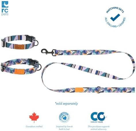 RC Pets Eco Clip Collar | Adjustable, Durable, Earth-Friendly | Medium, 1-Inch, Mystic Monstera
