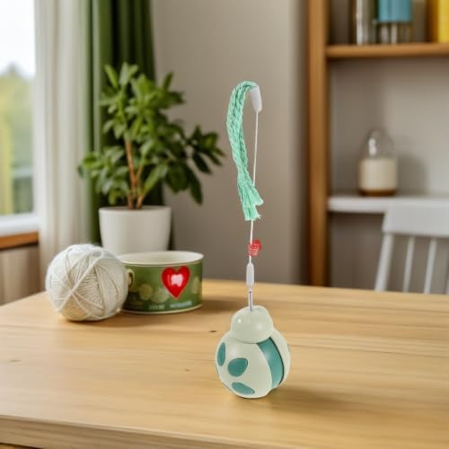 Hemoton Interactive Cat Treat Dispenser Beetle Wobble Tumbler