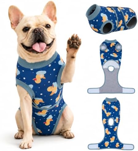 PetWarm Dog Surgery Recovery Suit, Recovery Suit for Dogs, Duck, Green, S