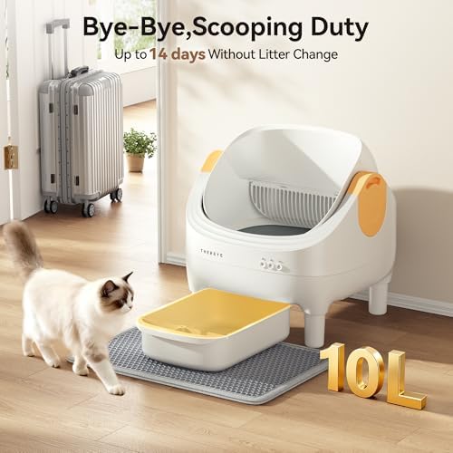 Thereye Automatic Litter Box,Safety Sensors & Odor Control(Yellow)