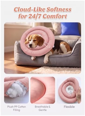 Soft Dog Cones, Recovery Dog Donut Collar After Surgery-Cone of Shame Alternative, Pet Elizabethan E-Collar Anti-Bite Lick Wound Healing Adjustable for Small Large Medium Dogs, 2XL