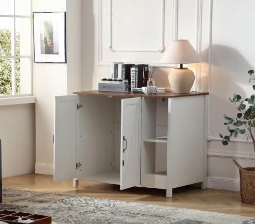 FOREST GRAVITY Extra Large Litter Box Cabinet for Self-Cleaning Litter Box
