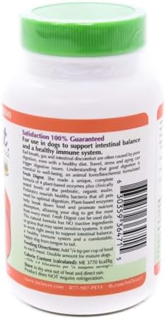 In Clover Fresh Digest Daily Digestive Aid and Immune Support Supplement for Dogs, All Natural Prebiotic and Enzyme Powder for Less Gas and Healthy Stools, Works Fast 100 gram (3.5 oz.)