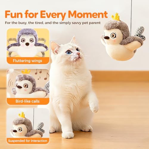 Flying Bat Dog Toy, 2026 Halloween Flapping Wings Interactive Bird Pet Toy
