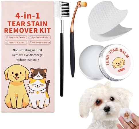 Tear Stains Remover for Dogs 30ml Cleaning Gentle Balm with Powder Brush