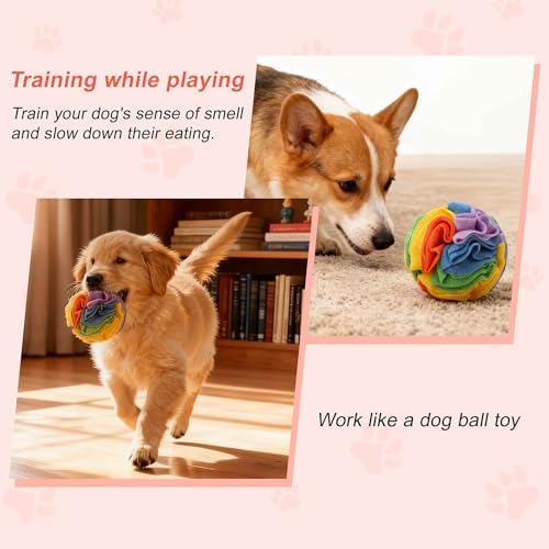 Snuffle Ball for Dogs, Interactive Dog Toys, Colorful, Medium