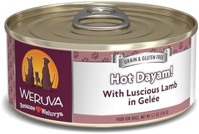 Weruva Classic Dog Food, Hot Dayam! with Lamb in Gelée, 5.5oz Can (Pack of 24)