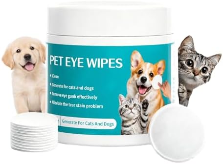 Carepets Eye Wipes for Sensitive Eyes, Carepets Eye Defense Wipes, Gentle Textured Tear Stain Remover for Dogs and Cats, 100 Count (1pc)