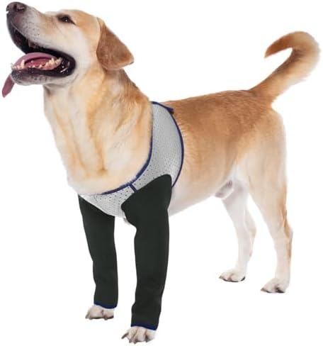 Coodeo Dog Recovery Sleeves, Cone Collar Alternative, Abrasion Resistant Dog Recovery Suit, Washable 2.5mm Thick and Waterproof, Pet Wounds Prevent Licking, Biting (Grey, 2XL)
