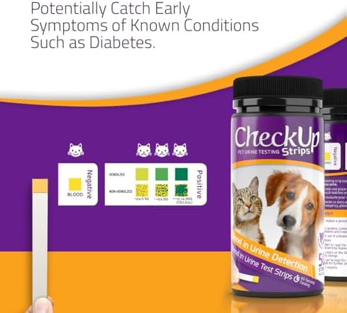 KIT4CAT CheckUp Blood in Urine Test Strips for Cats & Dogs | At-Home Hematuria Detection, Urinary Health Monitoring – 50 Reagent Strips
