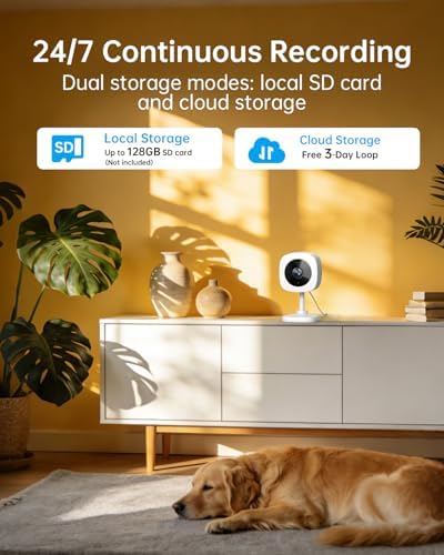 Armorcope WiFi Cameras for Home Security,2K Indoor Home Camera with AI Motion Detection,Night Vision, 2-Way Audio for/Pet/Dog/Baby Monitor, Cloud & 24/7 SD Recording, Phone App (2Pack)
