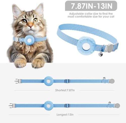 Cat Tracker Collar, Mini GPS Tracker, Lightweight Pet Trackers, No Subscription No SIM Card Required Cat Tracker, Smart Trackers Tag for Vehicles, Pets, Kids, Longer Battery Life, Blue