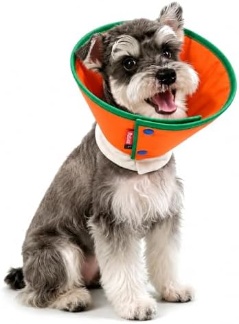 Soft Dog Cone Collar for Dogs & Cats, Adjustable Elizabethan Recovery Collar, Lightweight EPE Material, Post-Surgery Wound Protection (Orange, S)
