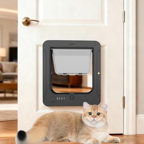 Cat Door Electronic - 4-Way Locking Pet Gate with Remote Control