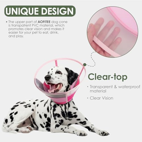 AOFITEE Dog Cones for Medium Dogs, Soft Dog Cone Collar After Surgery