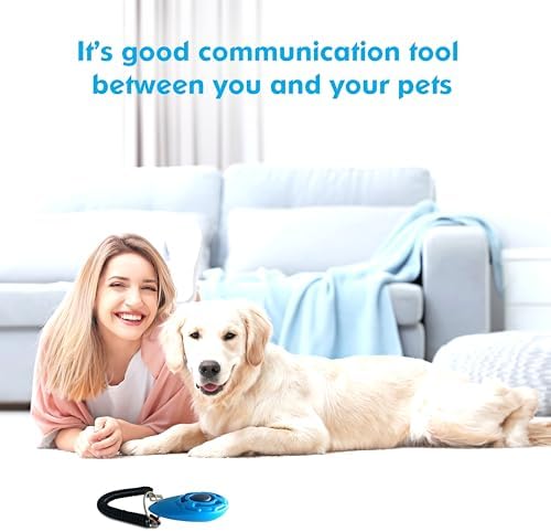 MODUS Pet Training Clicker for Dogs - Clicker with Adjustable Wrist Strap - Positive Reinforcement Clicker for Dogs, Cats, Puppies(Blue)