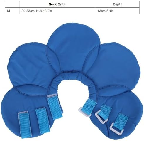 Soft Cloth Dog Recovery Collar, Adjustable Hook and Loop Pet Cone E-Collar, Post Surgery Protective Neck Cone for Small Medium Dogs & Cats(M,Blue)