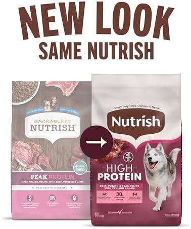 Nutrish High Protein Beef, Potato & Peas Recipe with Venison & Lamb Dry Dog Food, 4 lb. Bag, Packaging May Vary (Rachael Ray) (Pack of 2)