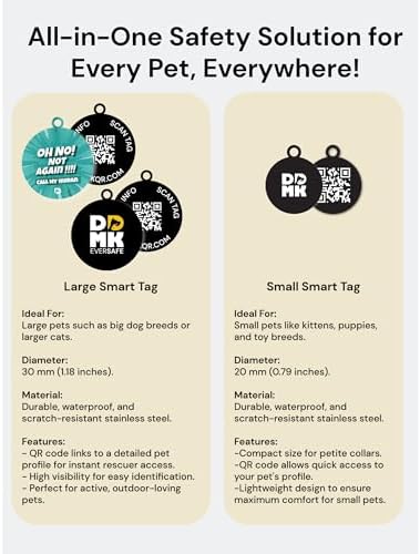 DDMK Smart Pet Tag Set | Includes 3 Tags | QR Code for Instant Alerts | Custom Pet Profiles | Durable & Waterproof | No Subscriptions or Fees |13-OH NO! NOT Again ! Call My Human