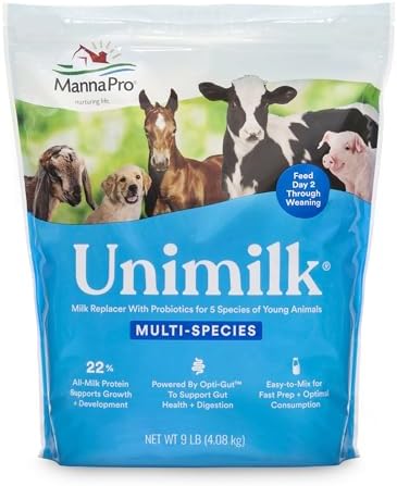 Manna Pro UniMilk Multi-Species Milk Replacer for Puppies, 9 lb Bag