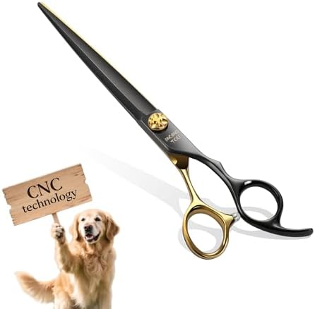 7'' Straight Dog Grooming Scissors CNC 440C Blades