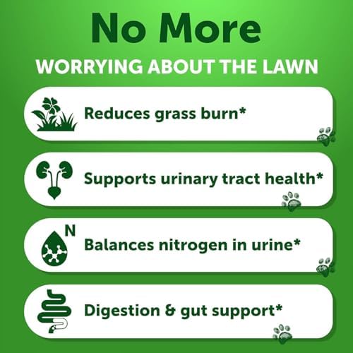 Green Lawn Chews for Dogs - 120 Treats - Natural Grass Savers for Dog Urine