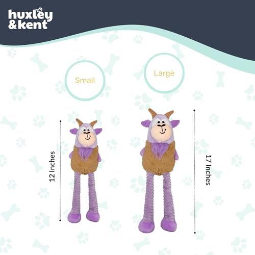 Huxley & Kent Funny Dog Toy w/Squeaker – Power Plush Squeaky Dog Toys for Small, Medium & Large Dogs – Soft Stuffed Animal for Indoor Play & Fetch - Squeak to Crunch - Lankies Vincent Van Goat, Large | Crunchy Bottle Core, Crinkle Legs & Squeaky feet, ...