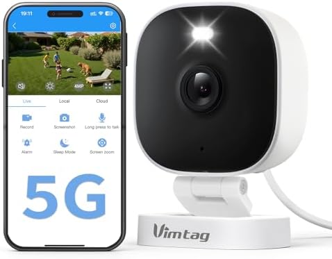 VIMTAG Security Camera Outdoor Indoor, 2.5K Cameras for Home Security Pet/Dog, Color Night Vision, Baby Monitor, Motion Activated Spotlight/Siren, IP66,2-Way Audio, Cloud/512G TF Card Storage,Plug-in