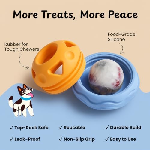Nocciola Enrichment Dog Licking Toy, Frozen Treat Feeder for Aggressive Chewers, Freezable Rubber Dog Lick Bowl Long-Lasting to Keep Them Busy, Engagement & Anxiety Relief