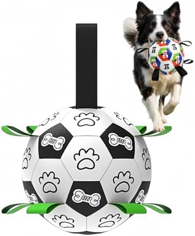 Dog Soccer Ball with Straps, 2026 World Cup Pet Soccer Ball Toy, Tough Herding Ball for Small & Medium Dogs, Interactive Training Toy for Indoor/Outdoor/Water Play, Durable Dog Toys (C, 8in)