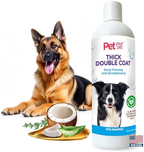 Natural Dog Shampoo for Thick Coats, 16 Fl Oz